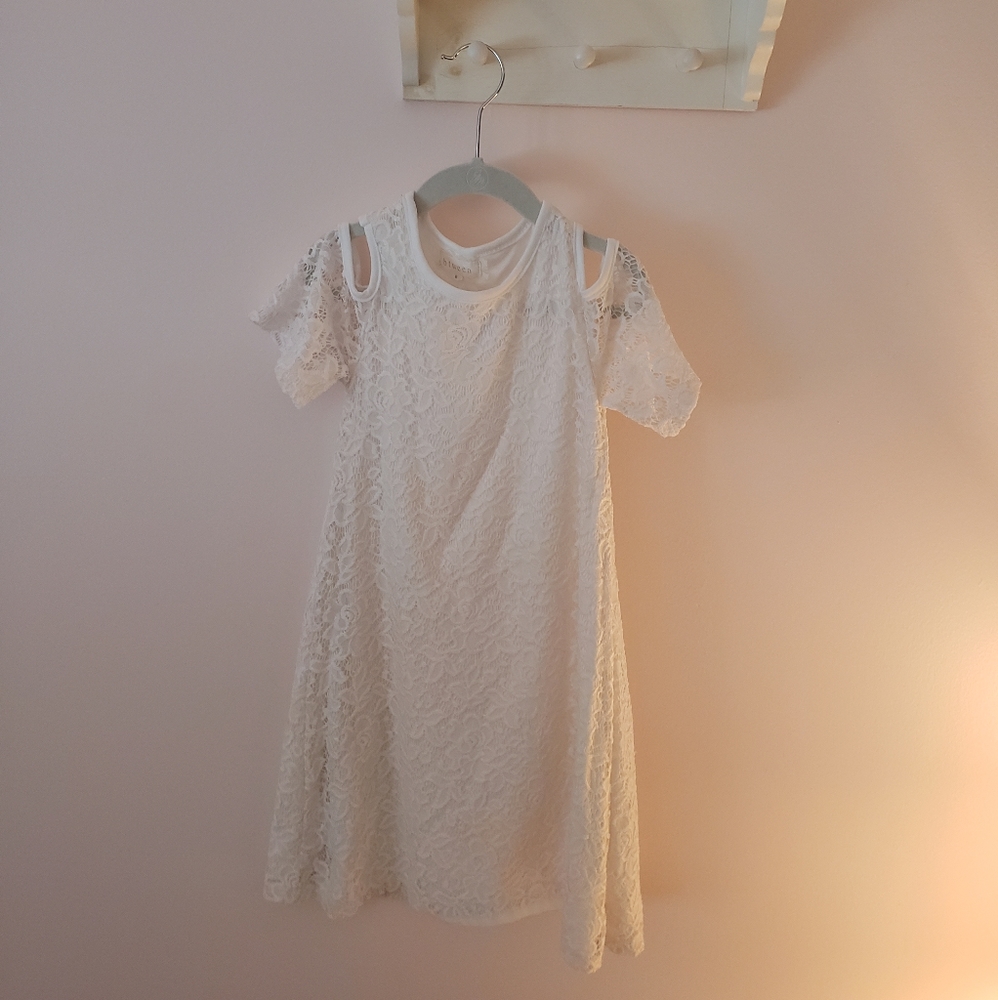 BTWEEN cream off shoulder lace dress